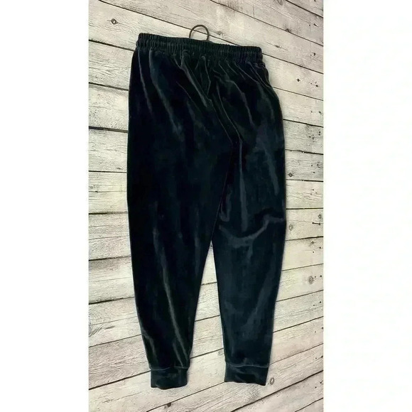 Velveteen Dark Blue Jogger Pants LARGE Stretch Drawstring Elastic Waist Women's - Picture 7 of 11